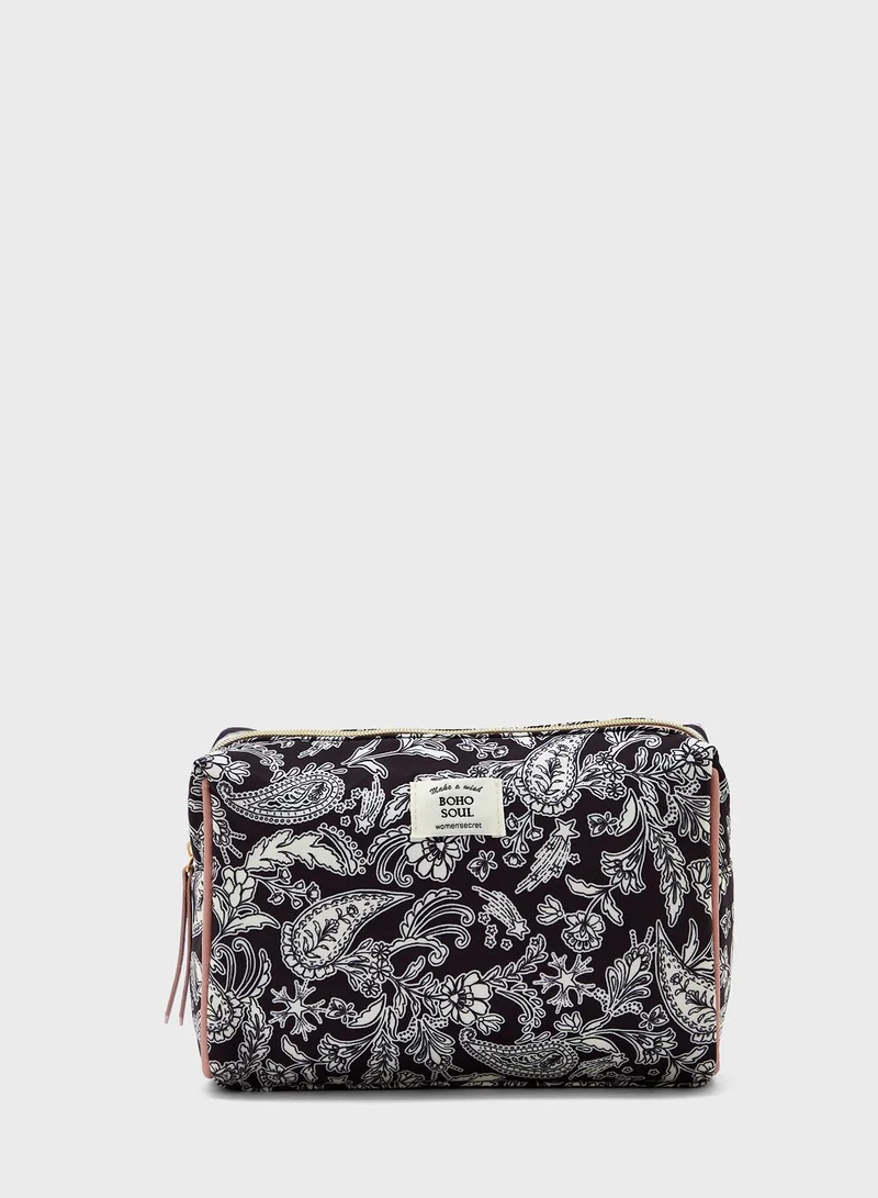 women'secret Zip Over Printed Cosmetic Bag