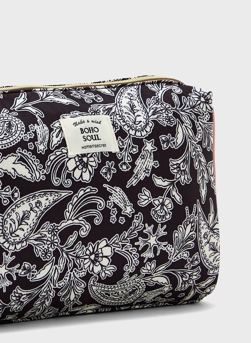 women'secret Zip Over Printed Cosmetic Bag