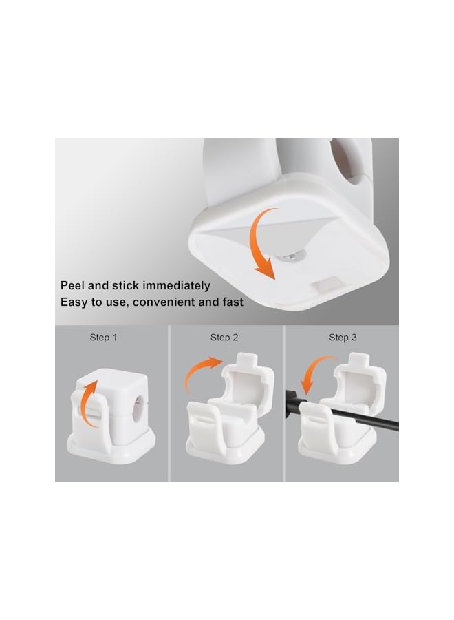 Green Tiger 6 pcs cable clips cable holder, magnetic cable organizer, cable clamps self-adhesive, cable management holder, cable holder, for desk, bedside table, USB charging cables (Black) - Image 4