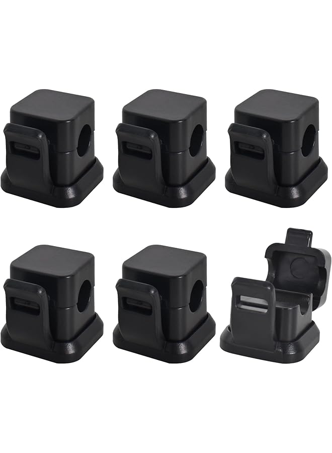 Green Tiger 6 pcs cable clips cable holder, magnetic cable organizer, cable clamps self-adhesive, cable management holder, cable holder, for desk, bedside table, USB charging cables (Black) - Image 1