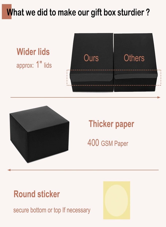Mcfleet Black Gift Boxes with Lids 8x8x4 Inches 10 Pack Groomsmen Proposal Cardboard Craft Small Gift Box for Christmas, Wedding, Graduation, Holiday, Birthday Presents Packaging - Image 3