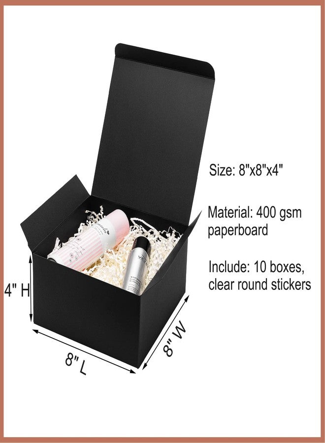 Mcfleet Black Gift Boxes with Lids 8x8x4 Inches 10 Pack Groomsmen Proposal Cardboard Craft Small Gift Box for Christmas, Wedding, Graduation, Holiday, Birthday Presents Packaging - Image 2