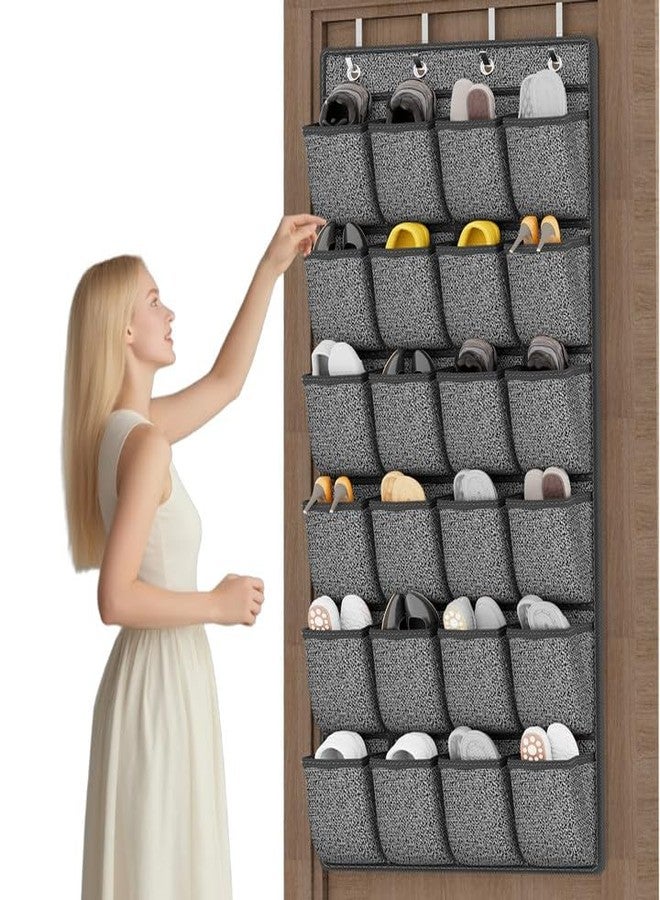 homyfort Over the Door Shoe Organizer, Hanging Shoe Rack Storage Holder with 24 Large Pockets for Closet Door, Men Women Kids Shoes, Cruise (Black) - Image 1