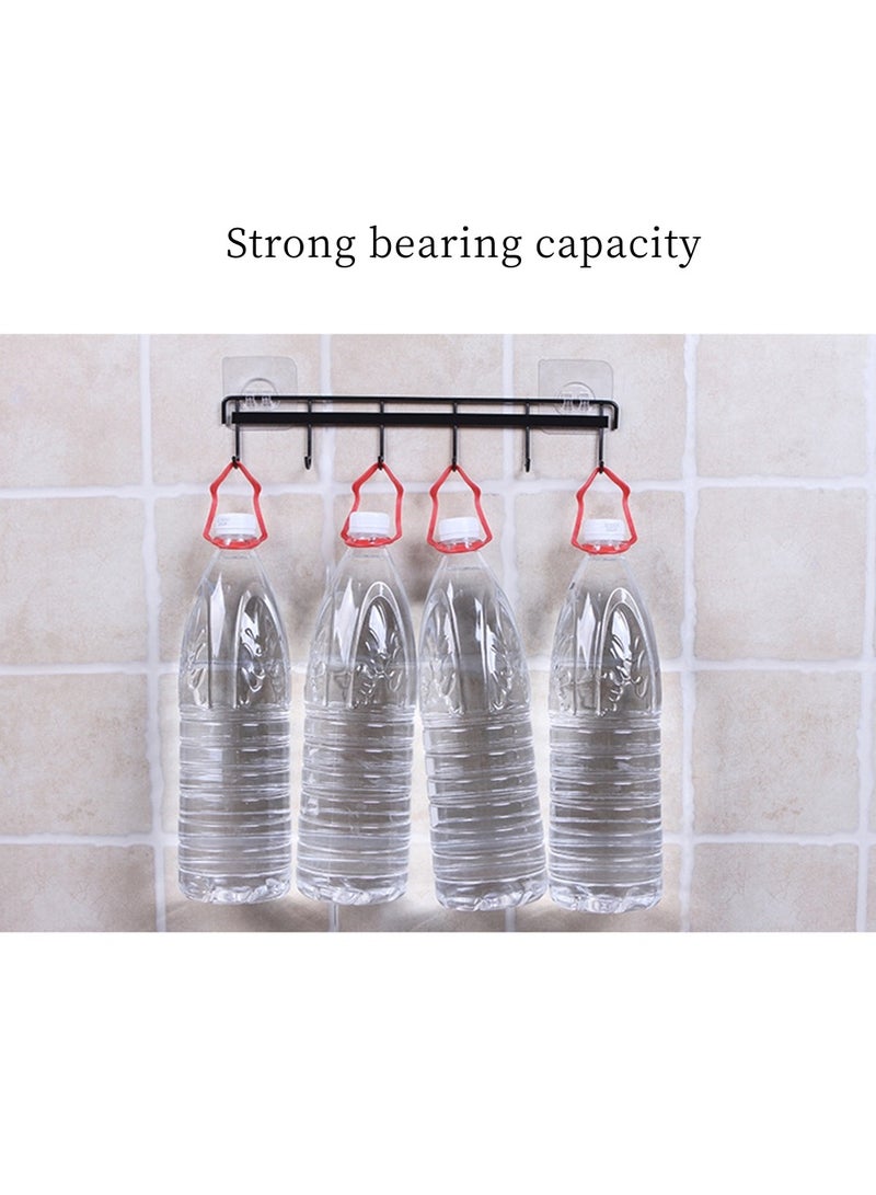 SYOSI Adhesive Wall Hooks Rack Kitchen Rail, Utensil Hangers with 6 Hooks Space Saving Wall Utensil Holder Kitchen Utensil Hooks NO Drilling Waterproof Hook for Kitchen Bathroom Bedroom (2 Pack) - Image 4