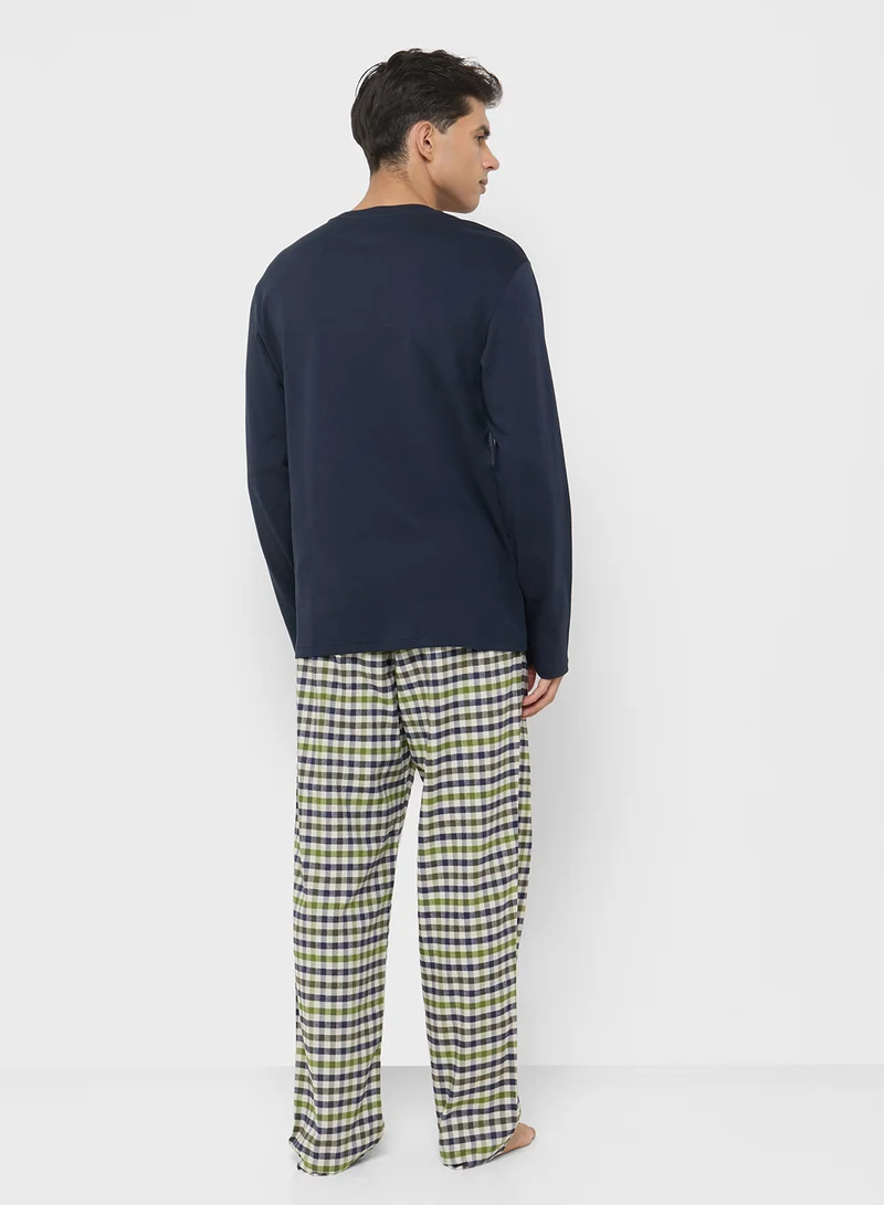 امبوريو ارماني Crew Neck T-Shirt And Payjma Set
