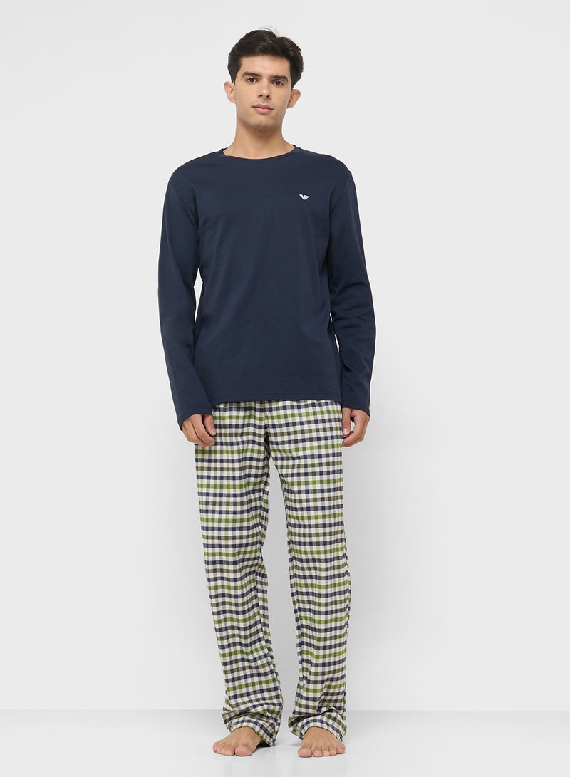 EMPORIO ARMANI Crew Neck T-Shirt And Payjma Set - Image 1