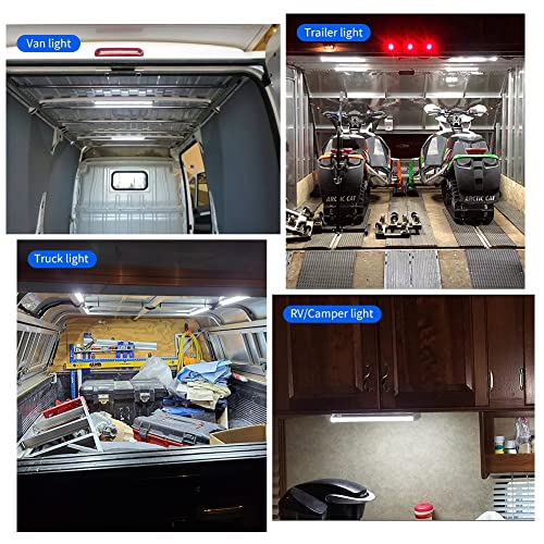 RVZONE 12V LED Interior Light Bar | 120LEDs 1800LM 8W DC 12 Volt led Strip Lights with ON/Off Switch RV Led Lights Interior for Camper Truck Van RV Trailer Cargo Lights Fixture Motorhome (4Pack) - Image 2