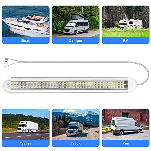 RVZONE 12V LED Interior Light Bar | 120LEDs 1800LM 8W DC 12 Volt led Strip Lights with ON/Off Switch RV Led Lights Interior for Camper Truck Van RV Trailer Cargo Lights Fixture Motorhome (4Pack) - Image 4