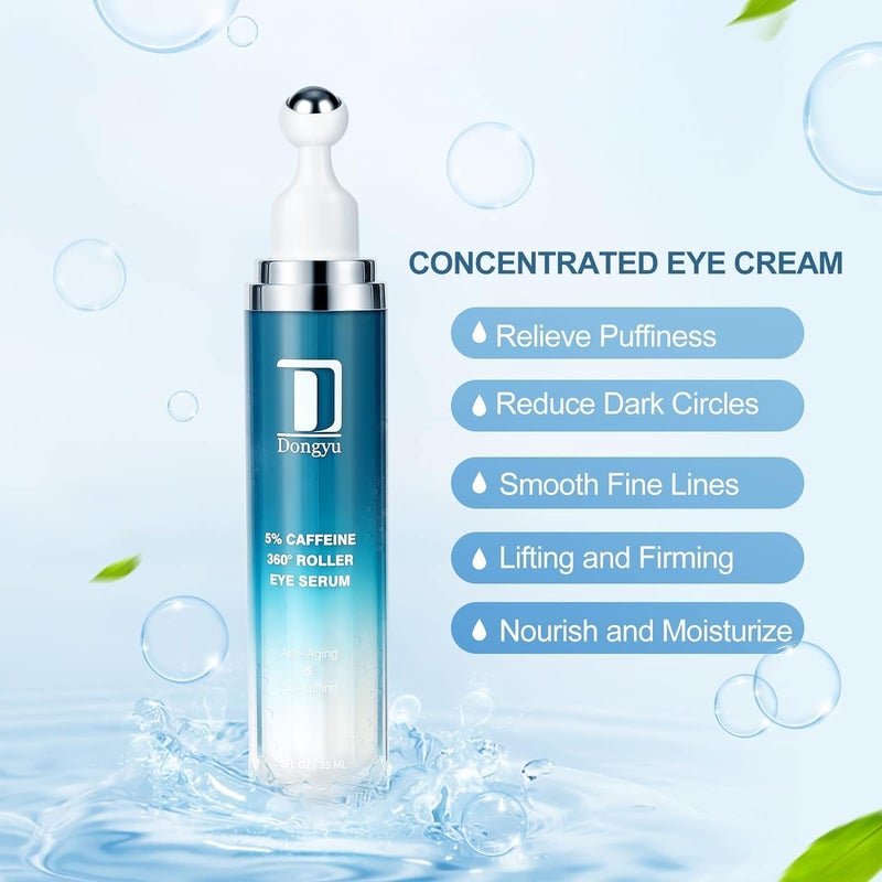 Dongyu Caffeine Eye Cream for Dark Circles: Under Eye Cream Morning Skincare - Daily Eye Serum for Eyelids Puffiness (Formula Upgraded) - Image 2
