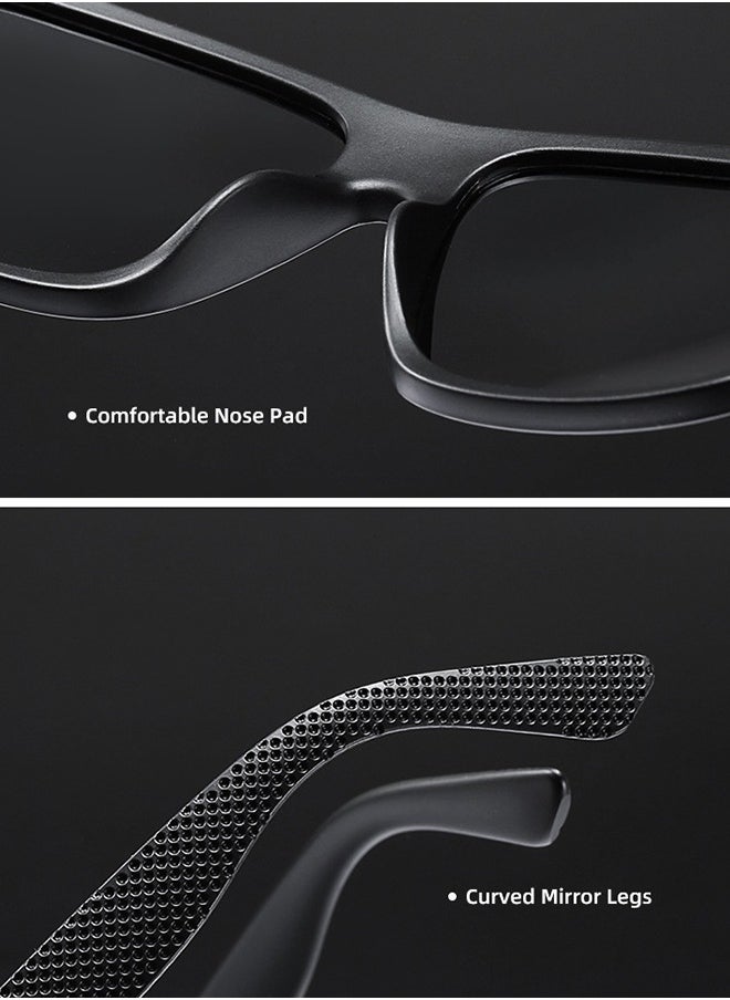 AZorb Men's Sunglasses Square Classic Design Men Women Sun Glassess UV400 Protection Lens Sun Glas Shades for Driving Travel Daily Sunglass Eyewear Black  - Image 3
