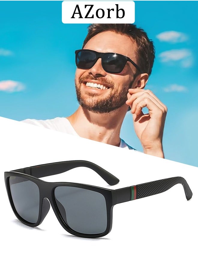 AZorb Men's Sunglasses Square Classic Design Men Women Sun Glassess UV400 Protection Lens Sun Glas Shades for Driving Travel Daily Sunglass Eyewear Black  - Image 1