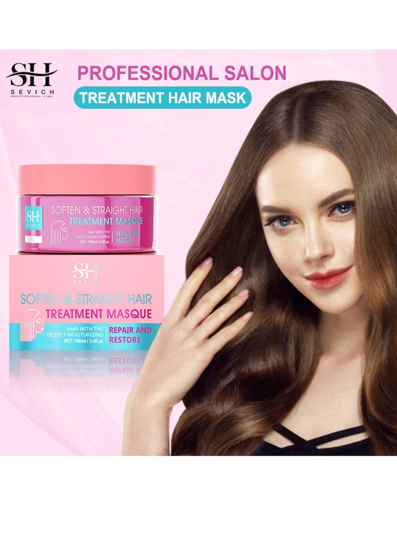Sevich 100ml Soften and Straight Hair Treatment Mask Repair and Restore Dry Damaged Hair Follicles Deeply Moisturizing Hydrating Hair Treatment Mask Smoother Softer Stronger and Straightener Hair Mask - Image 2