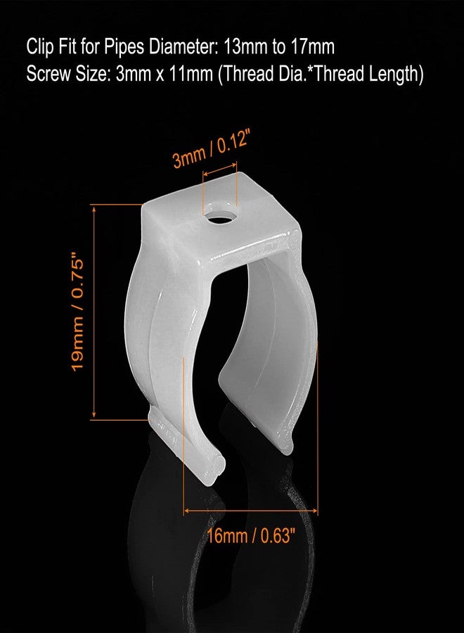 MECCANIXITY T5 U Clips Holder Bracket Fluorescent Tube Light Fixture Plastic Pipe Clamps with Screws for LED Bulbs Ceiling Lamp, White Pack of 20 - Image 4
