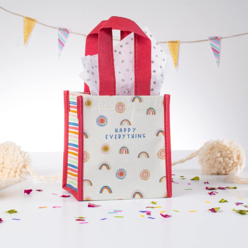 Karma Reusable Gift Bags - Tote Bag and Gift Bag with Handles - Perfect for Birthday Gifts and Party Bags RPET 1 Charcoal Flowers Small - Image 3