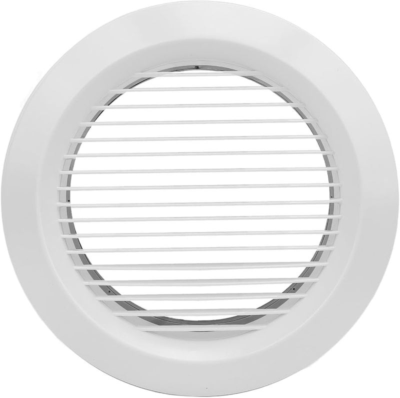 8 Inch White Round Louvered Adjustable Ceiling Vent Cover Grille for Bathroom Kitchen Office - Image 2