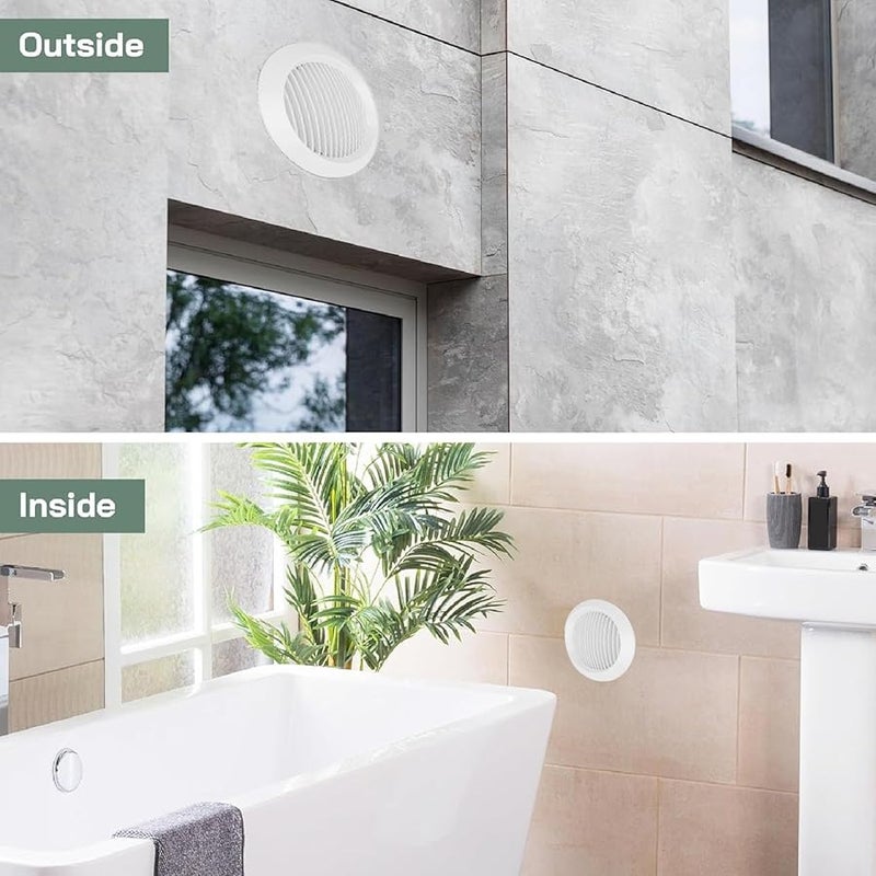 8 Inch White Round Louvered Adjustable Ceiling Vent Cover Grille for Bathroom Kitchen Office - Image 4