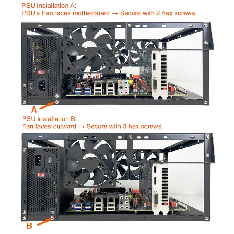 JOYJOM PC Test Bench,Open Air PC Case,Open Frame Computer Chassis, DIY Stackable Techbench Server Rack Mount PC Case for ATX MATX ETAX X79 X99 X10DRL-I X12DPI-N6 Micro ATX Motherboards - Image 5