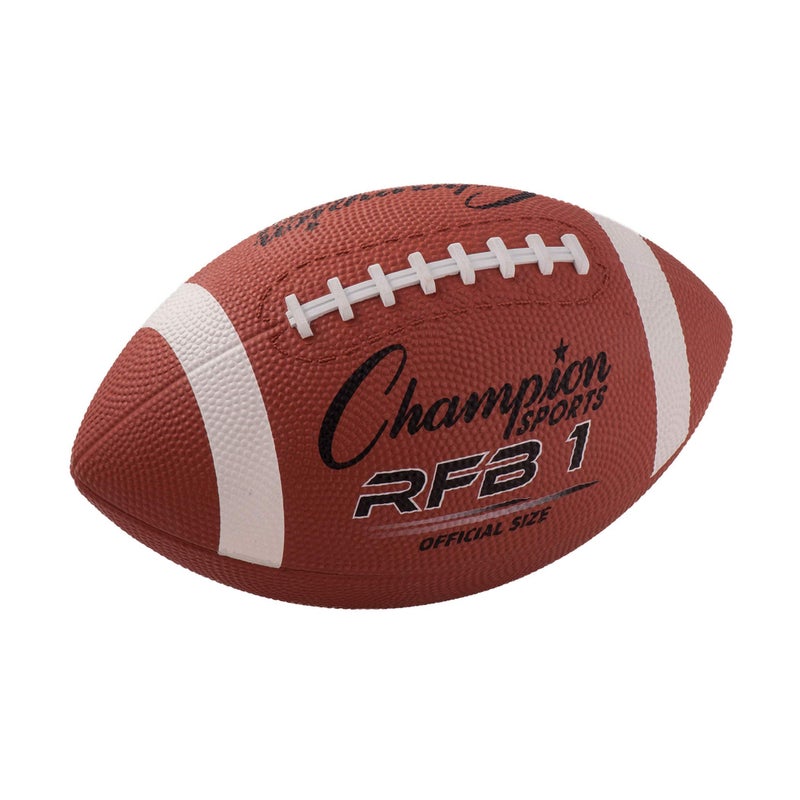 Champion Sports Rubber Football â€“ Durable All-Weather Football with Enhanced Grip - Backyard Play & Training - Official Size - Image 4