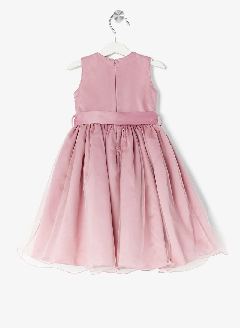 Little Golden Apple Embellished Sleeveless Dress