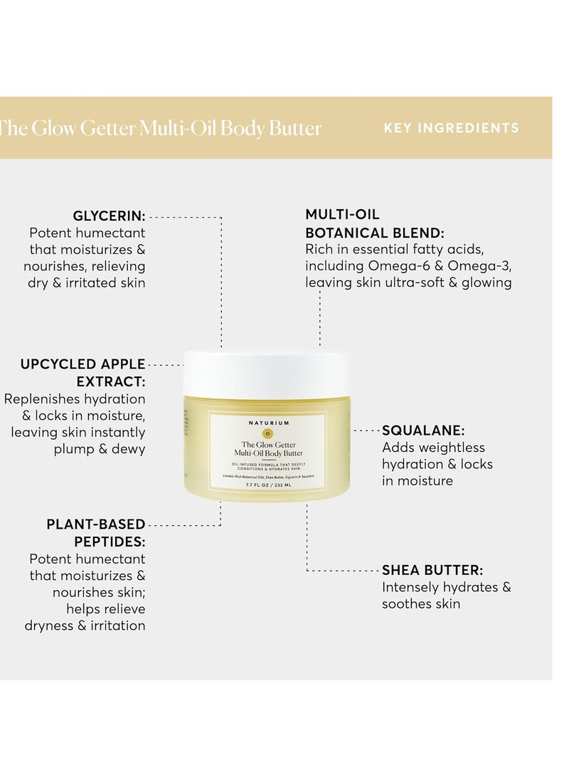 NATURIUM Naturium The Glow Getter Whipped Multi-Oil Body Butter, Firming Cream & Body Moisturizer with Shea Butter, 7.7 fl oz  - Image 5