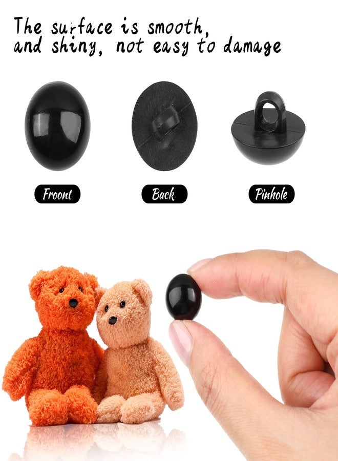 salbsever 320pcs Crochet Eyes for Animals Sew On Safety Eyes Plastic Mushroom Domed Sewing Crafting Eyes Round Buttons Black 8mm to 15mm Flatback Button Beads for DIY Bear Stuffed Animals Crochet Making - Image 3