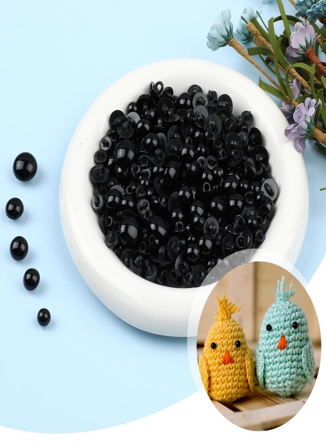 salbsever 320pcs Crochet Eyes for Animals Sew On Safety Eyes Plastic Mushroom Domed Sewing Crafting Eyes Round Buttons Black 8mm to 15mm Flatback Button Beads for DIY Bear Stuffed Animals Crochet Making - Image 5