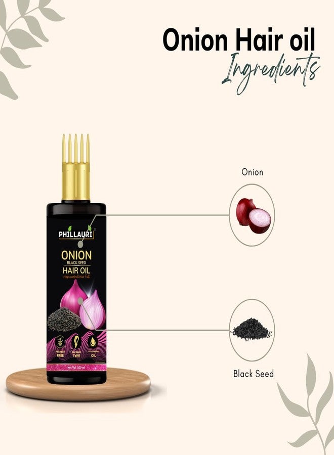 Phillauri Onion Blackseed Hair Oil - Onion Oil for Hair Fall, Advance Quality Hair Oil for Hair Growth, Dandruff, and Hair Fall - 100 ml (Pack - 6) - Image 2