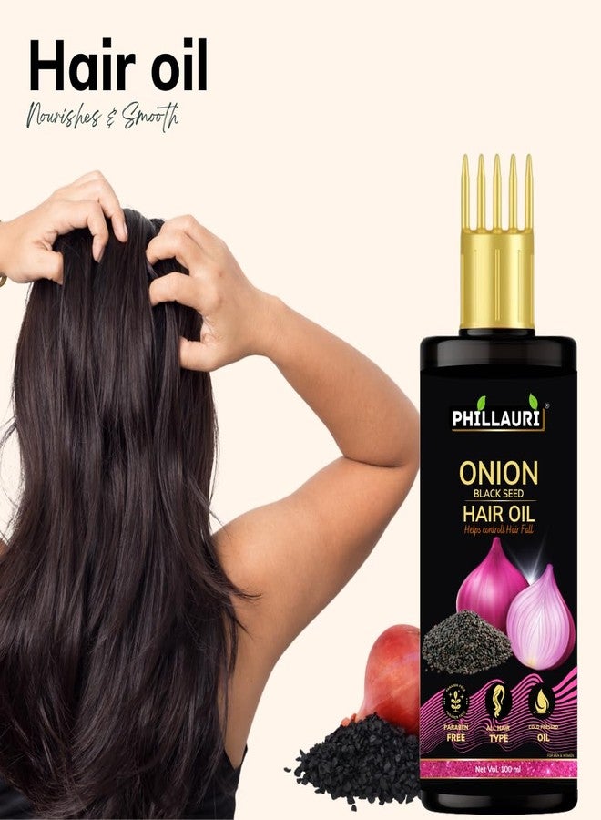 Phillauri Onion Blackseed Hair Oil - Onion Oil for Hair Fall, Advance Quality Hair Oil for Hair Growth, Dandruff, and Hair Fall - 100 ml (Pack - 6) - Image 5