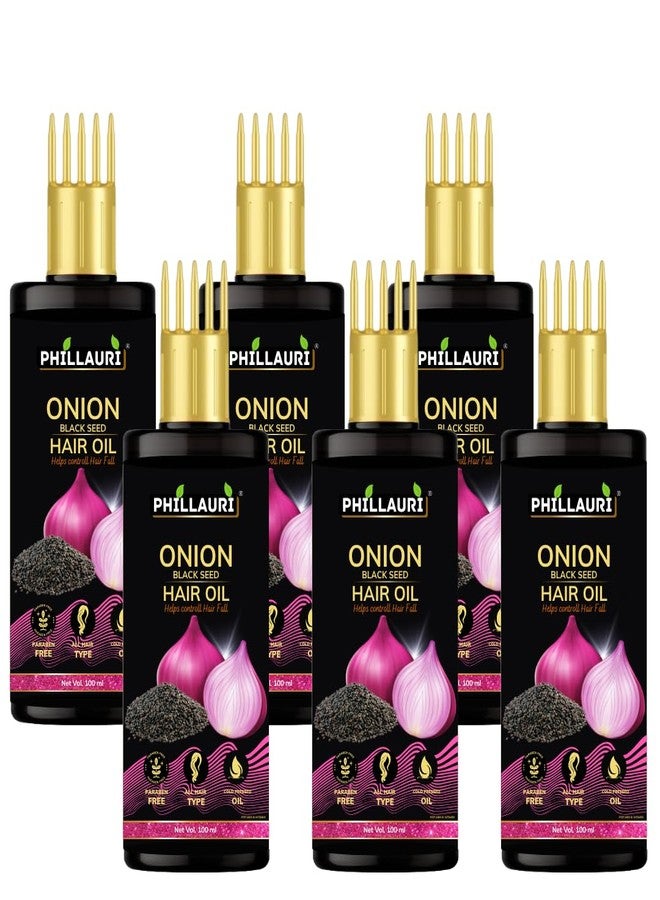Phillauri Onion Blackseed Hair Oil - Onion Oil for Hair Fall, Advance Quality Hair Oil for Hair Growth, Dandruff, and Hair Fall - 100 ml (Pack - 6) - Image 1