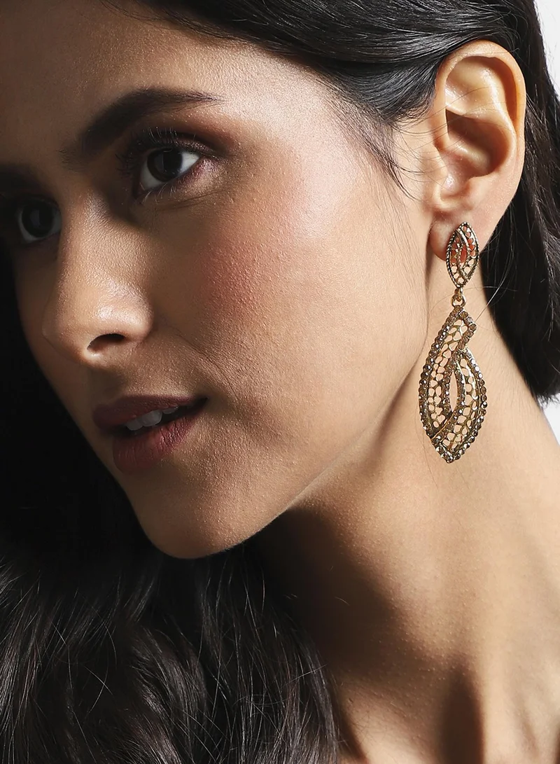 SOHI Metallic Abstract Drop Earrings