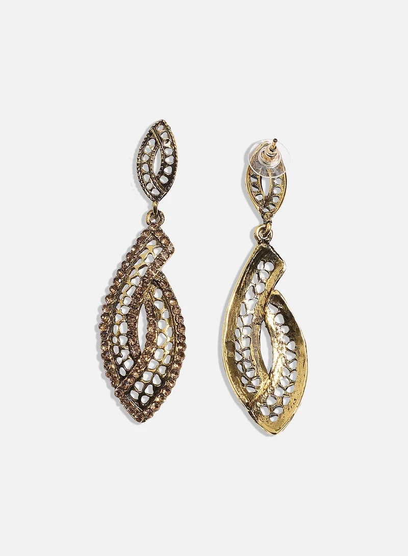 SOHI Metallic Abstract Artificial Drop Earring Jewellery