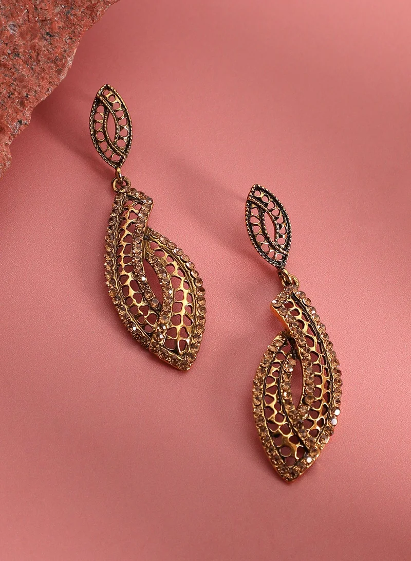 SOHI Metallic Abstract Artificial Drop Earring Jewellery