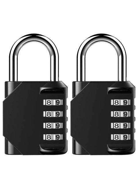 SYOSI Combination Lock, Security Weather Proof 4-Digit Combination Padlock Outdoor for School and Gym Locker, Outdoor, Fence, Hasp, Storage Case, Toolbox and Shed - 2Pcs