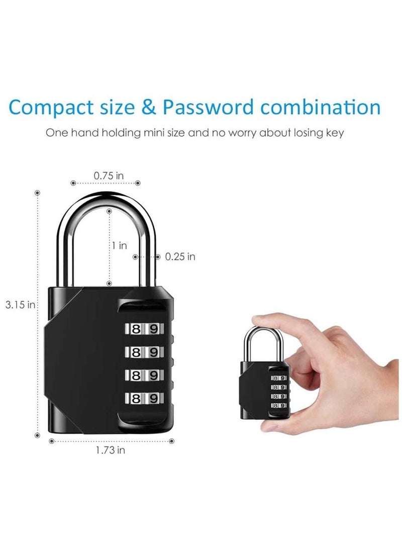 SYOSI Combination Lock, Security Weather Proof 4-Digit Combination Padlock Outdoor for School and Gym Locker, Outdoor, Fence, Hasp, Storage Case, Toolbox and Shed - 2Pcs