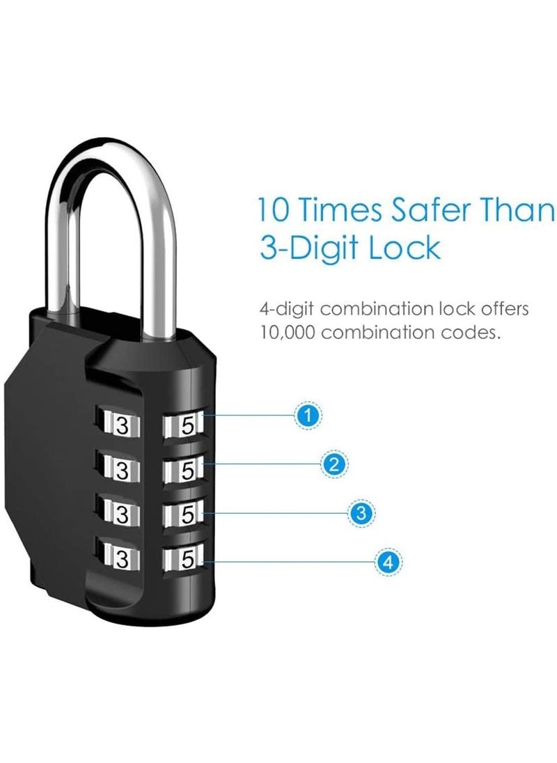 SYOSI Combination Lock, Security Weather Proof 4-Digit Combination Padlock Outdoor for School and Gym Locker, Outdoor, Fence, Hasp, Storage Case, Toolbox and Shed - 2Pcs