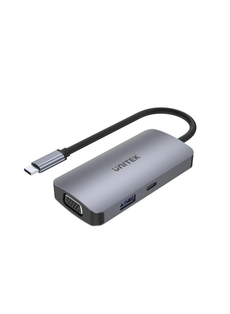 يوني تيك محور UNITEK uHUB P5 Trio 5 في 1 USB-C مع MST لثلاث شاشات، 100 واط توصيل الطاقة، ونقل بيانات سريع - Image 1