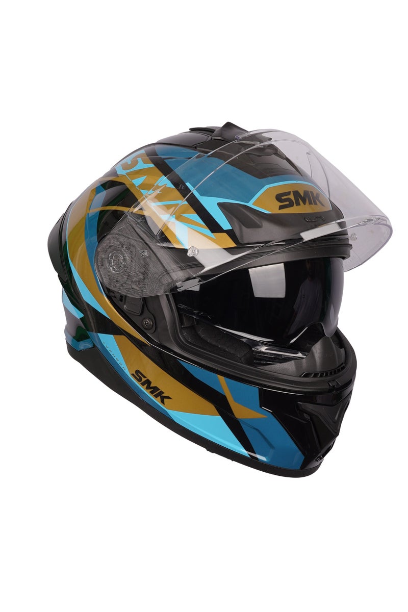 SMK Typhoon Style Full Face Helmet GL 275 Blue & Gold,70016 - Image 3