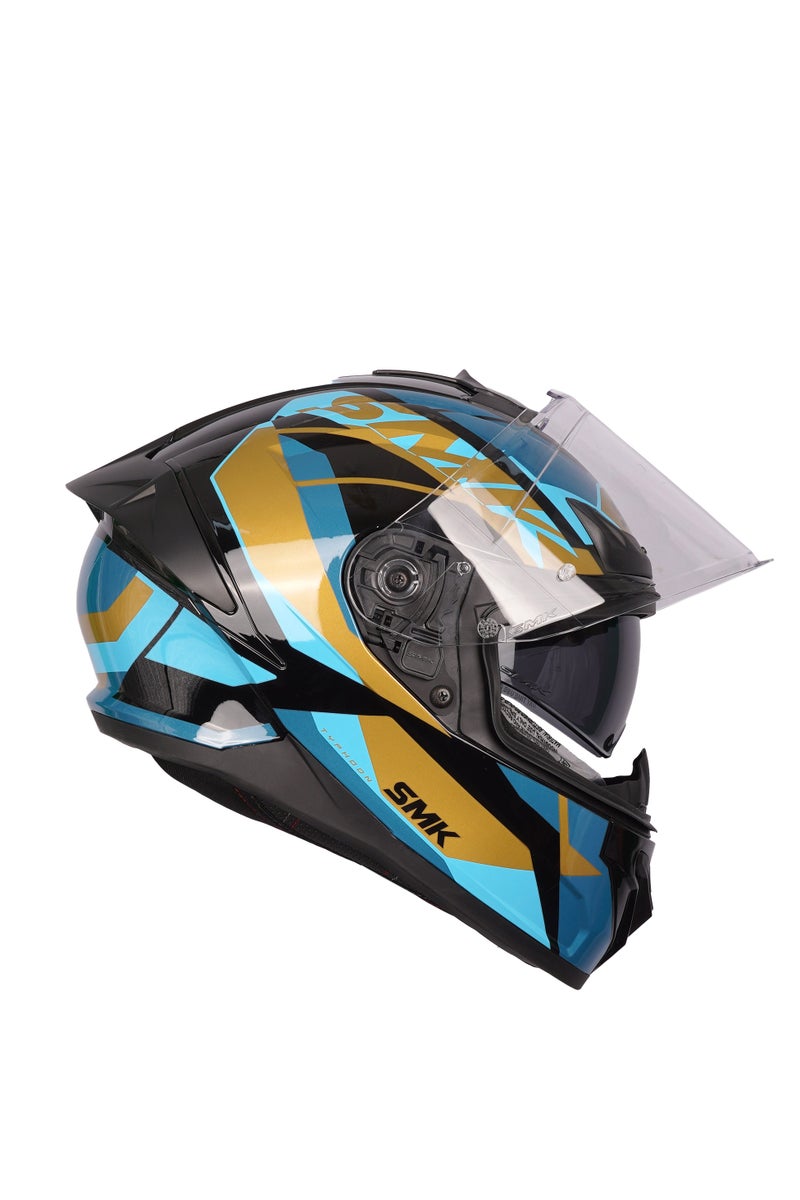SMK Typhoon Style Full Face Helmet GL 275 Blue & Gold,70016 - Image 4