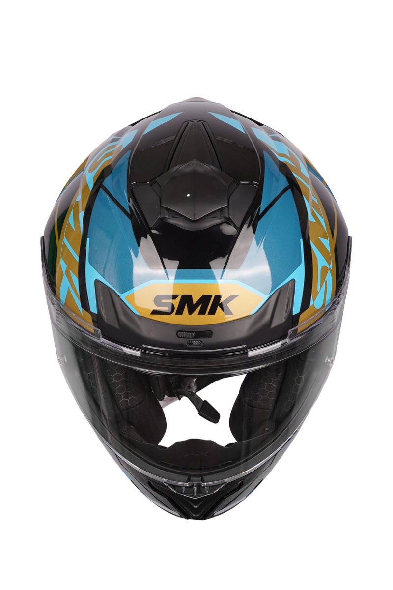 SMK Typhoon Style Full Face Helmet GL 275 Blue & Gold,70016 - Image 5
