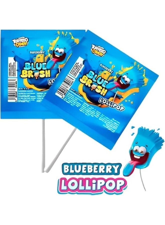 Torpedo Candy Blue Brush Blueberry Lollipop - Image 3