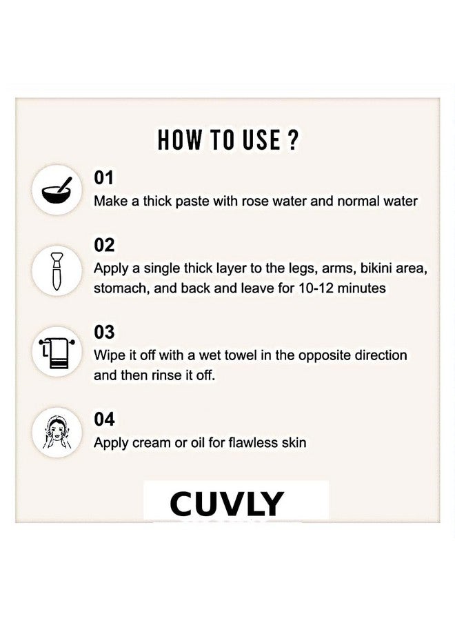 CUVLY Chocolate Wax Powder Hair Removal 100gm - Full Body Wax Hair Remover for Women, Easy Home Use, Chemical-Free, No Irritation Herbal Wax Powder For All Skin Types Hands, Legs, Underarms, Bikini, Intimate Area (1) - Image 2