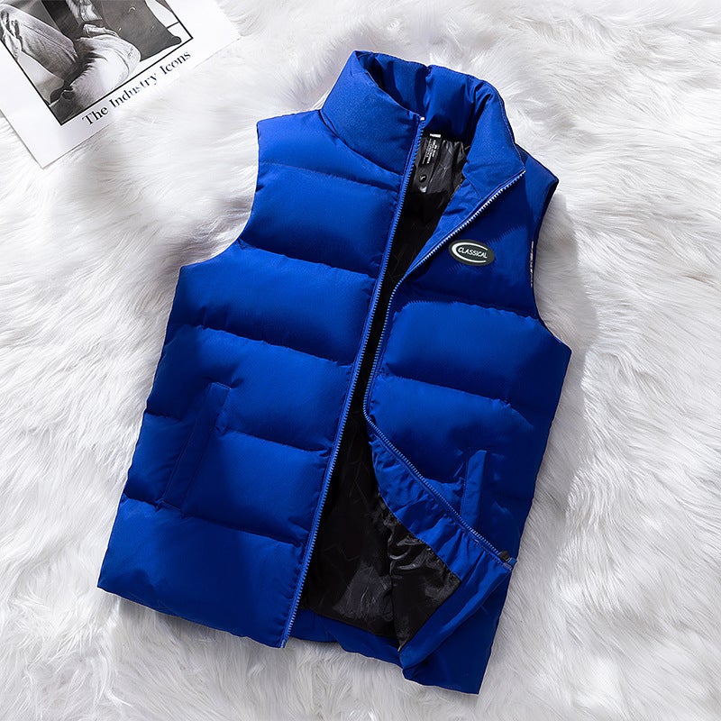 Men'S Vest Down Cotton Large Size Fat Waistcoat Loose Handsome Outer Wear Vest Cold-Proof Warm Vest Tide - Image 5