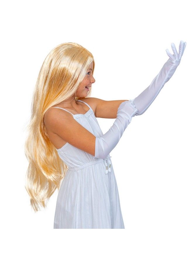 Skeleteen Long Blond Princess Wig Blonde Kids Pretend Play Costume Accessories Princess Wigs For Children - Image 3