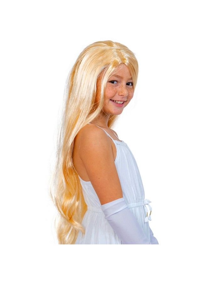 Skeleteen Long Blond Princess Wig Blonde Kids Pretend Play Costume Accessories Princess Wigs For Children - Image 1
