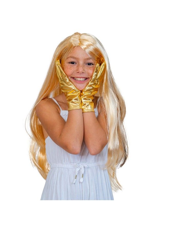 Skeleteen Long Blond Princess Wig Blonde Kids Pretend Play Costume Accessories Princess Wigs For Children - Image 4