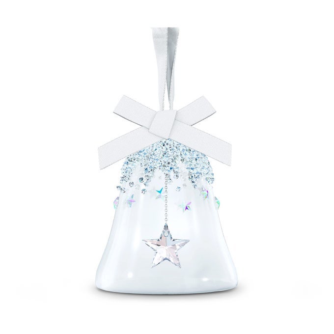 BELL STAR HOLIDAY ORNAMENT SMALL CLEAR CRYSTALS