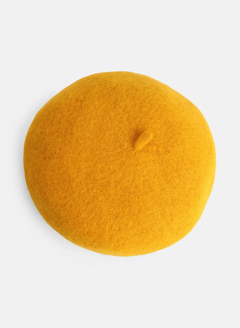 Haute Sauce Solid Beret Hat - Yellow
