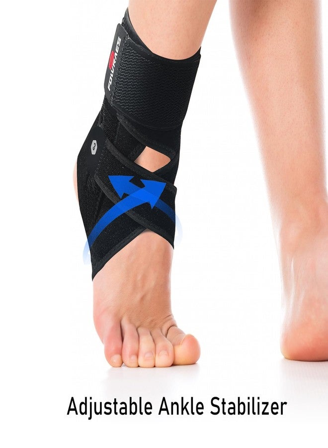FOWRAES 2 Pack Ankle Brace With Side Stabilizers,Ankle Sprain Brace for Men & Women Injury Recovery,Joint Pain Relief,Ankle Support for Running Volleyball Basketball (Small) - Image 3