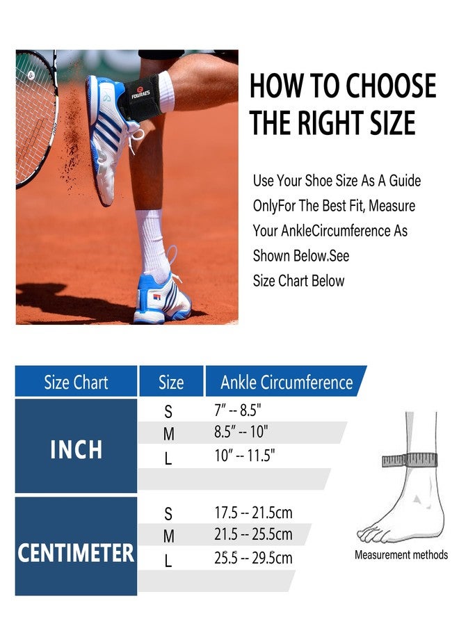 FOWRAES 2 Pack Ankle Brace With Side Stabilizers,Ankle Sprain Brace for Men & Women Injury Recovery,Joint Pain Relief,Ankle Support for Running Volleyball Basketball (Small) - Image 5