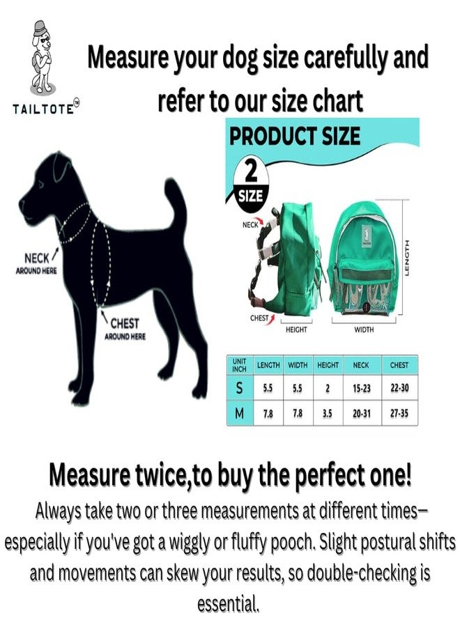 حقيبة ظهر للكلاب من Tailtote مزودة بحزام خفيف الوزن وقابل للتعديل ومقاوم للماء لحمل أكياس فضلات الحيوانات الأليفة، مناسبة للمغامرات الخارجية أو مدرسة الجراء أو المشي اليومي (متوسط) - Image 2